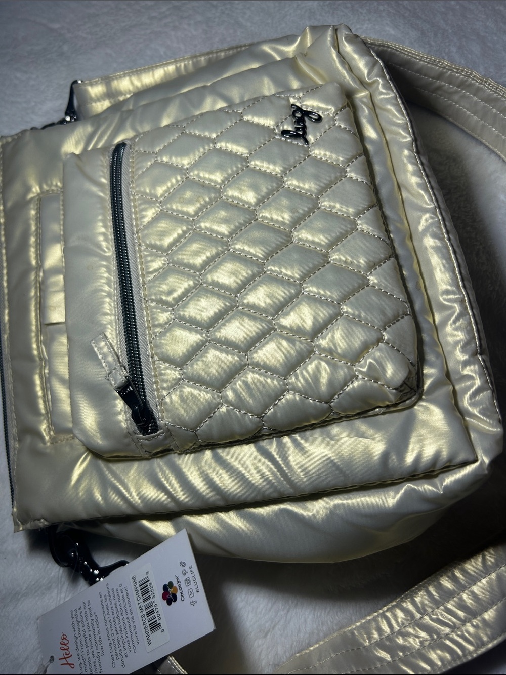 lug Metallic Gold Quilted Crossbody Bag - Picture 5 of 5